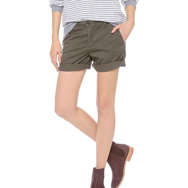 JOIE : COTTON TWILL SHORTS, ARMY