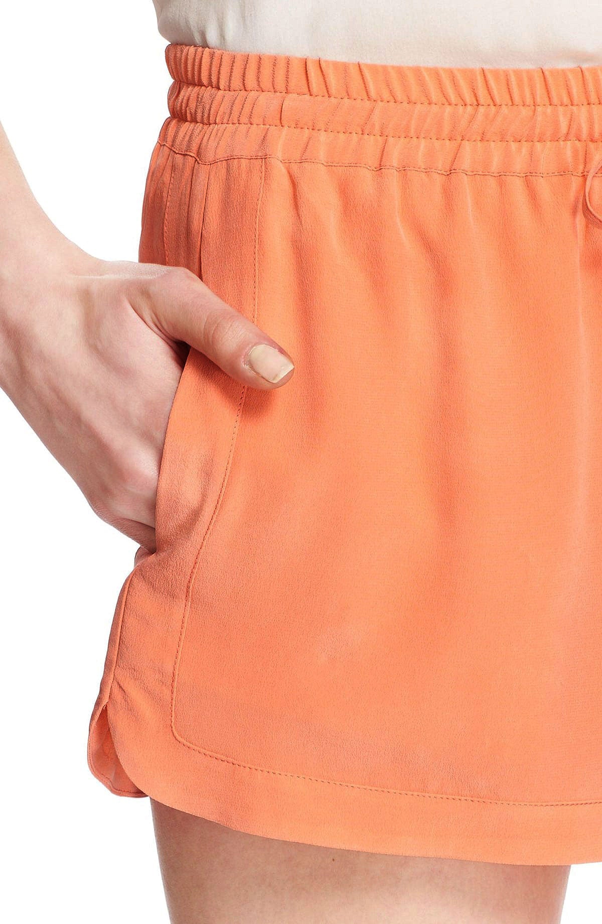 JOIE : SILK SHORTS, PALE ORANGE