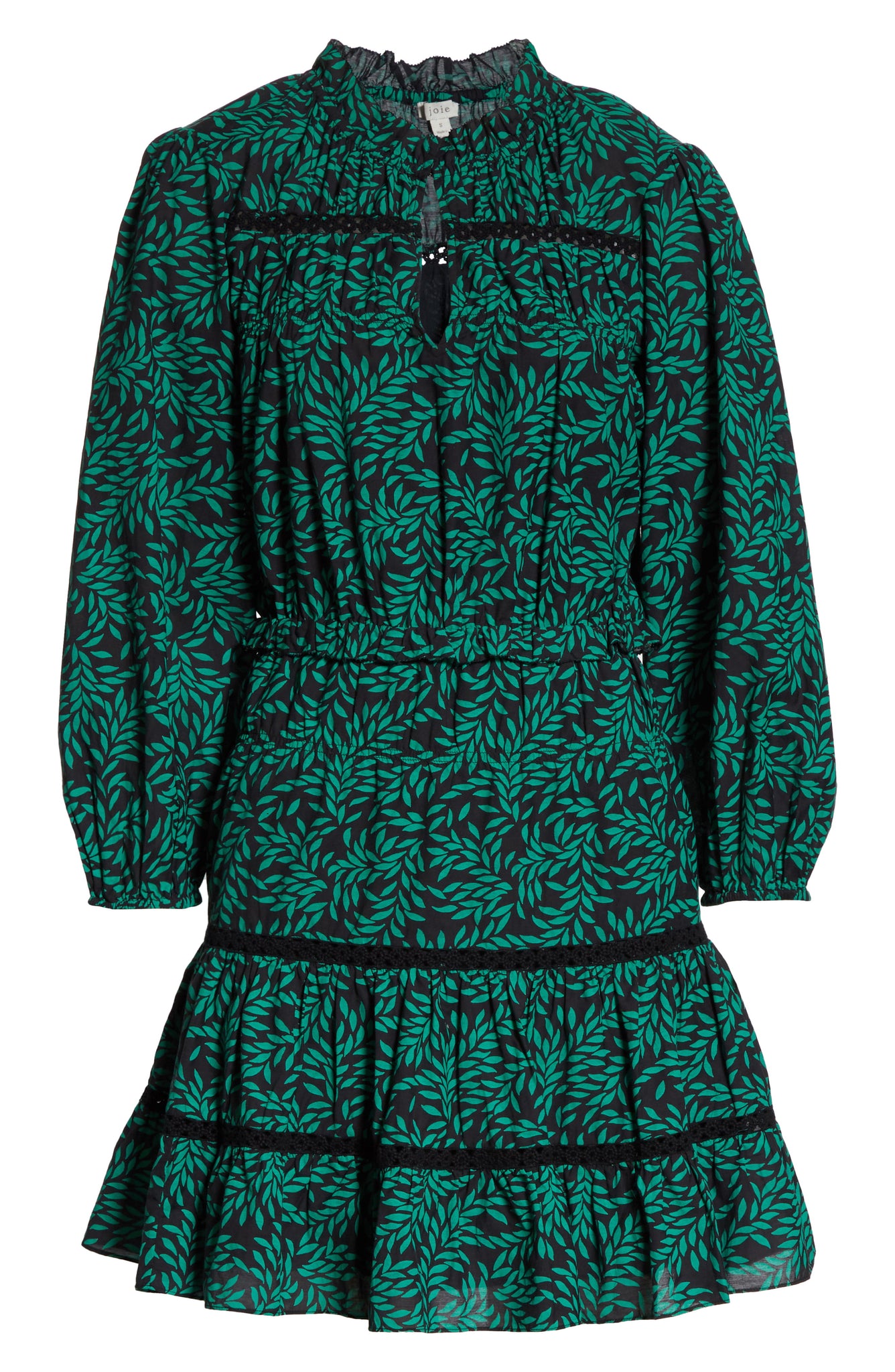 JOIE : SALAMA LEAF PRINT DRESS, CAVIAR