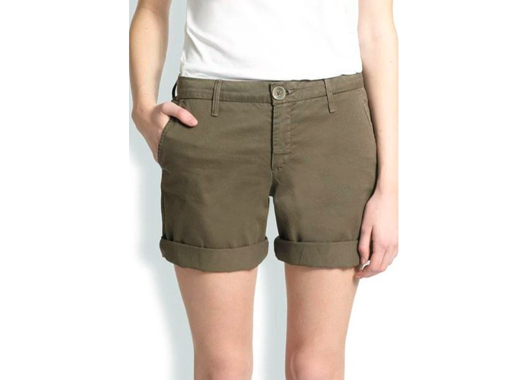 JOIE : COTTON TWILL SHORTS, ARMY