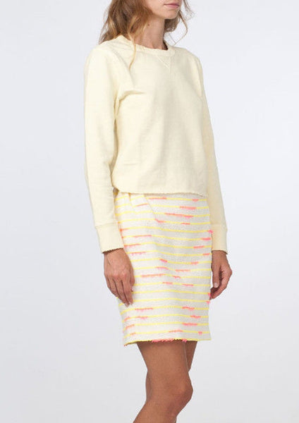 JULIEN DAVID : TWEED MINI SKIRT, YELLOW MULTI
