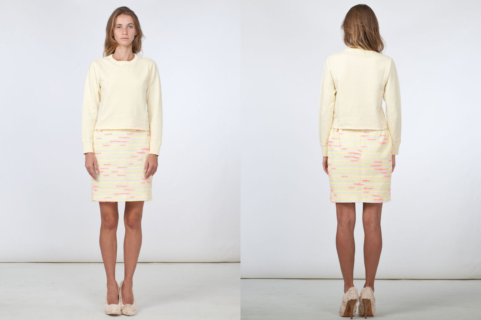 JULIEN DAVID : TWEED MINI SKIRT, YELLOW MULTI