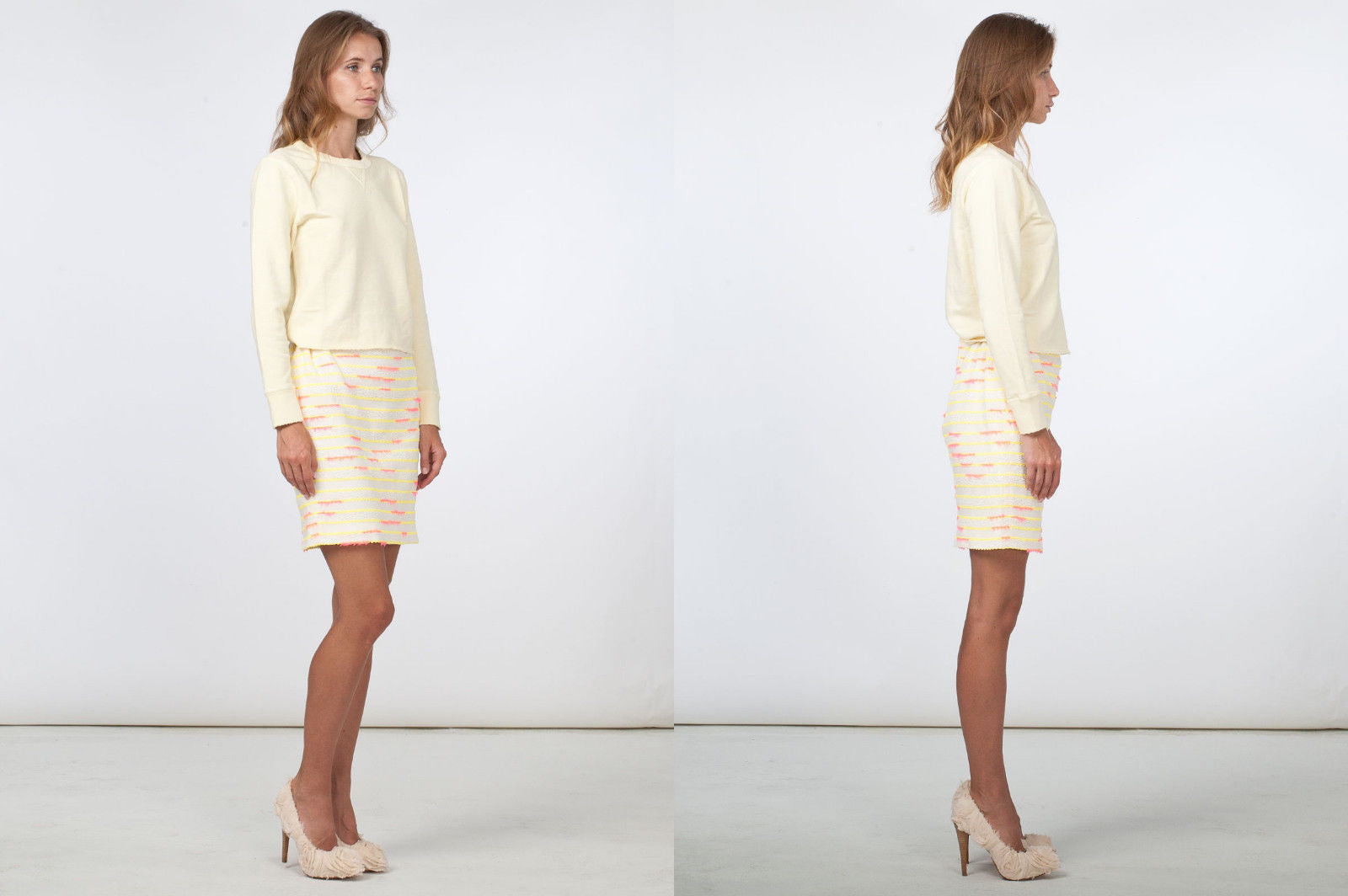 JULIEN DAVID : TWEED MINI SKIRT, YELLOW MULTI