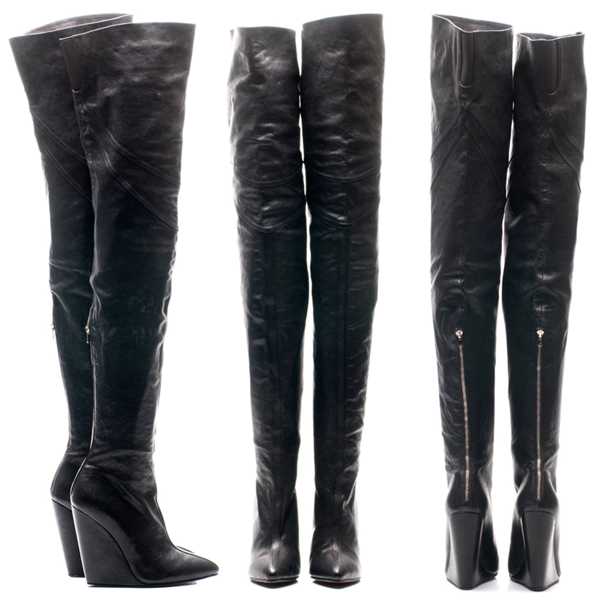 K307 leather boots; black