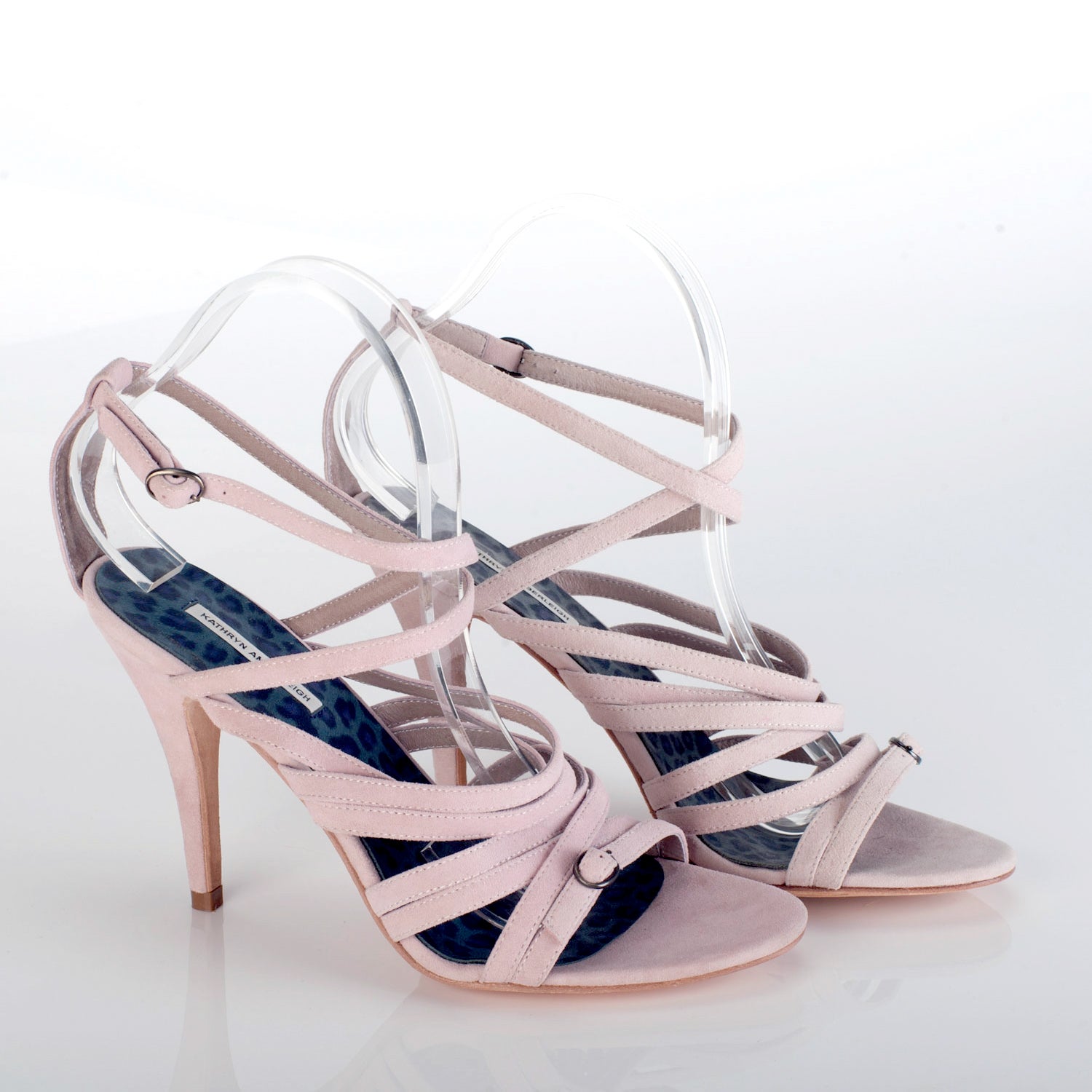 K415 suede heels; pink