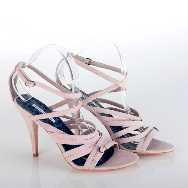 K415 suede heels; pink