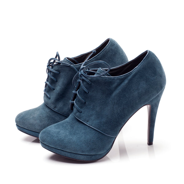 K433 suede booties; teal