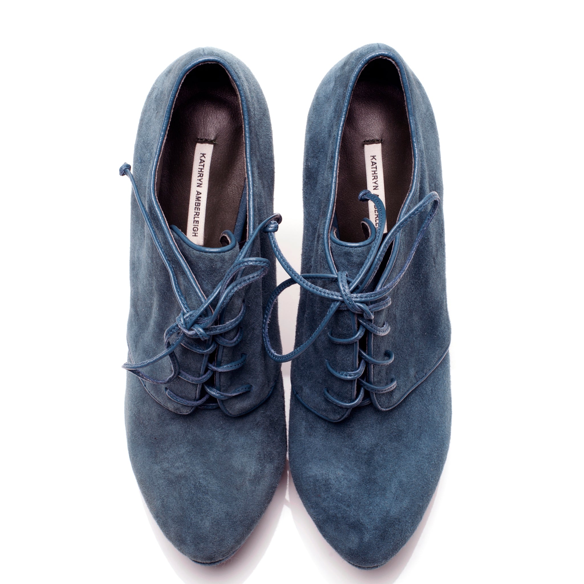 K433 suede booties; teal