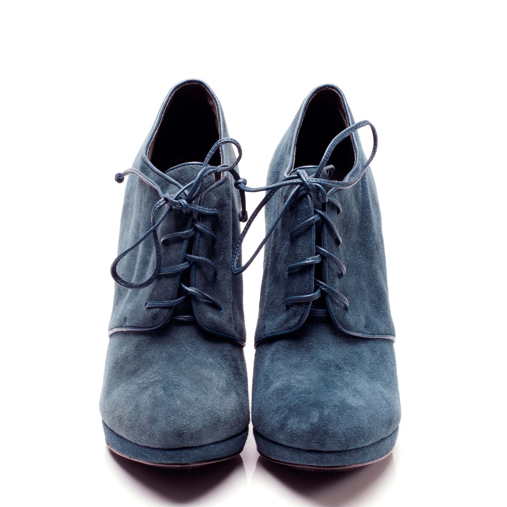 K433 suede booties; teal