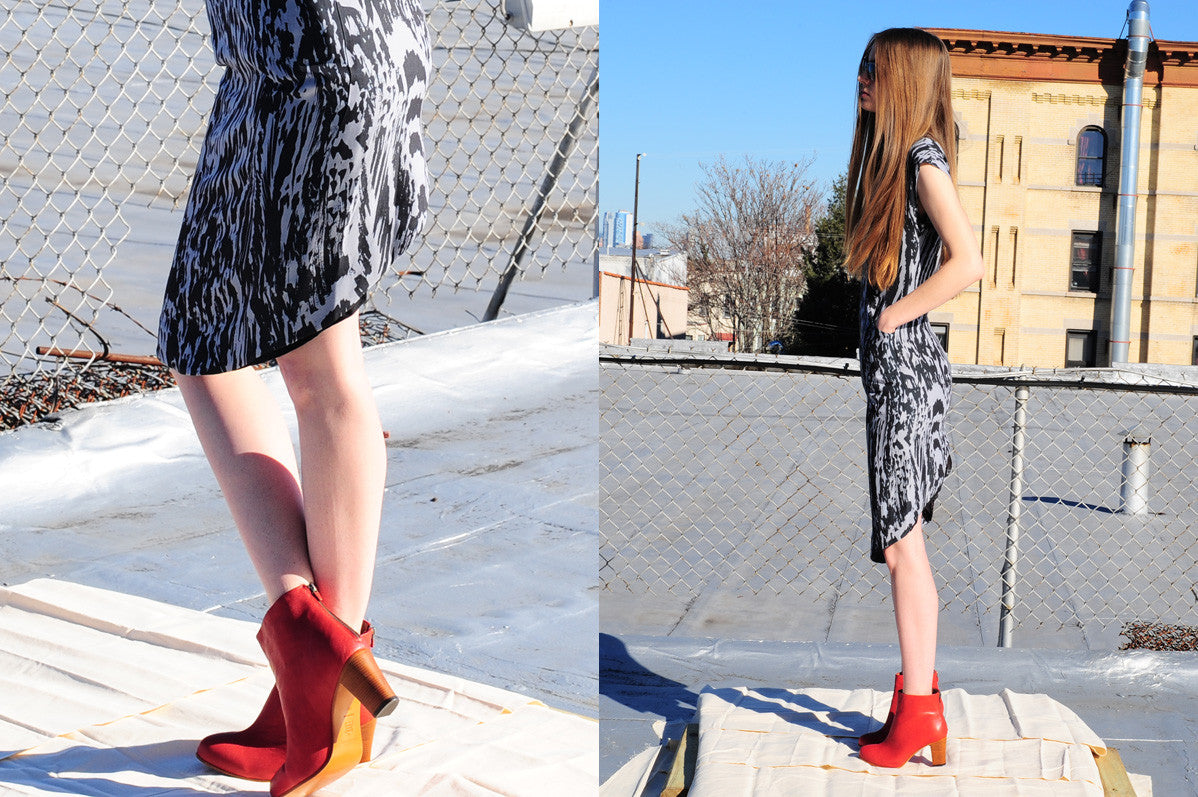 K601 leather boots; carmine