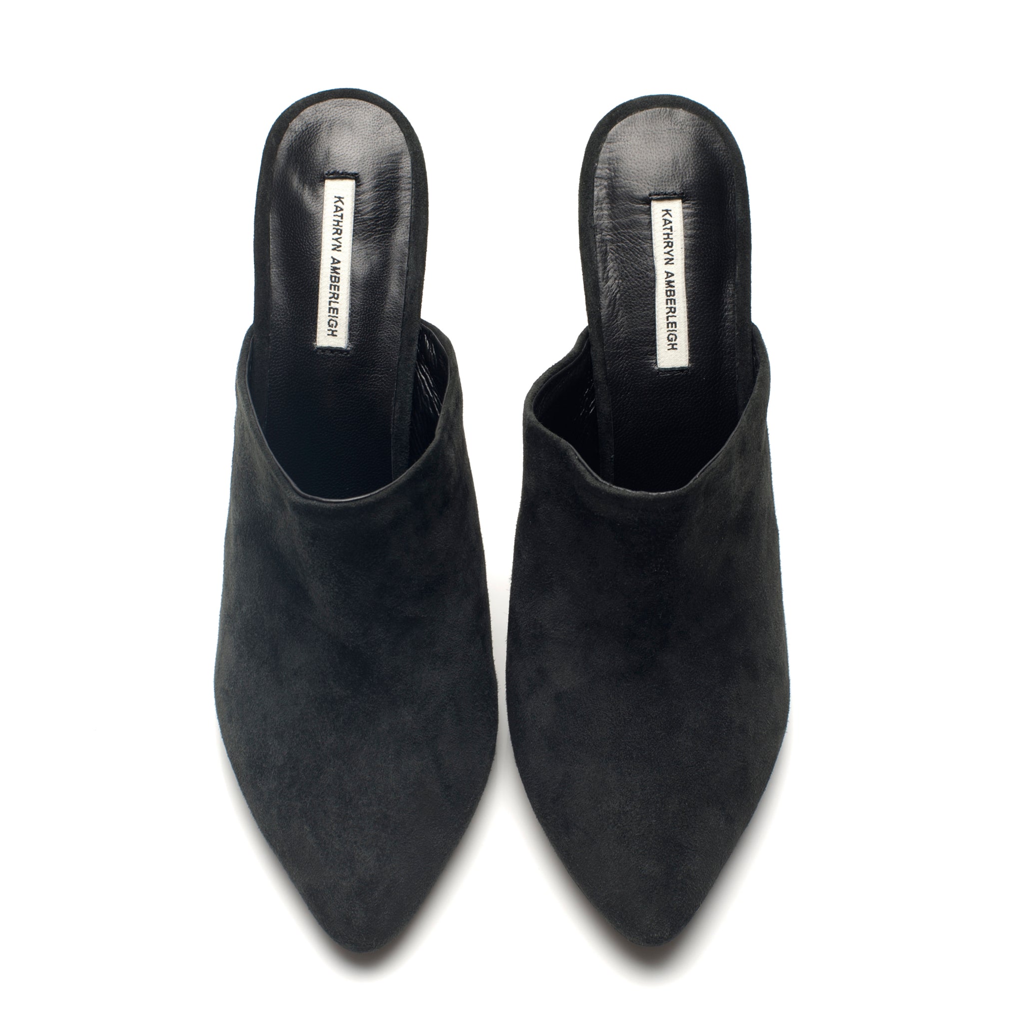 K604 suede mules; coal