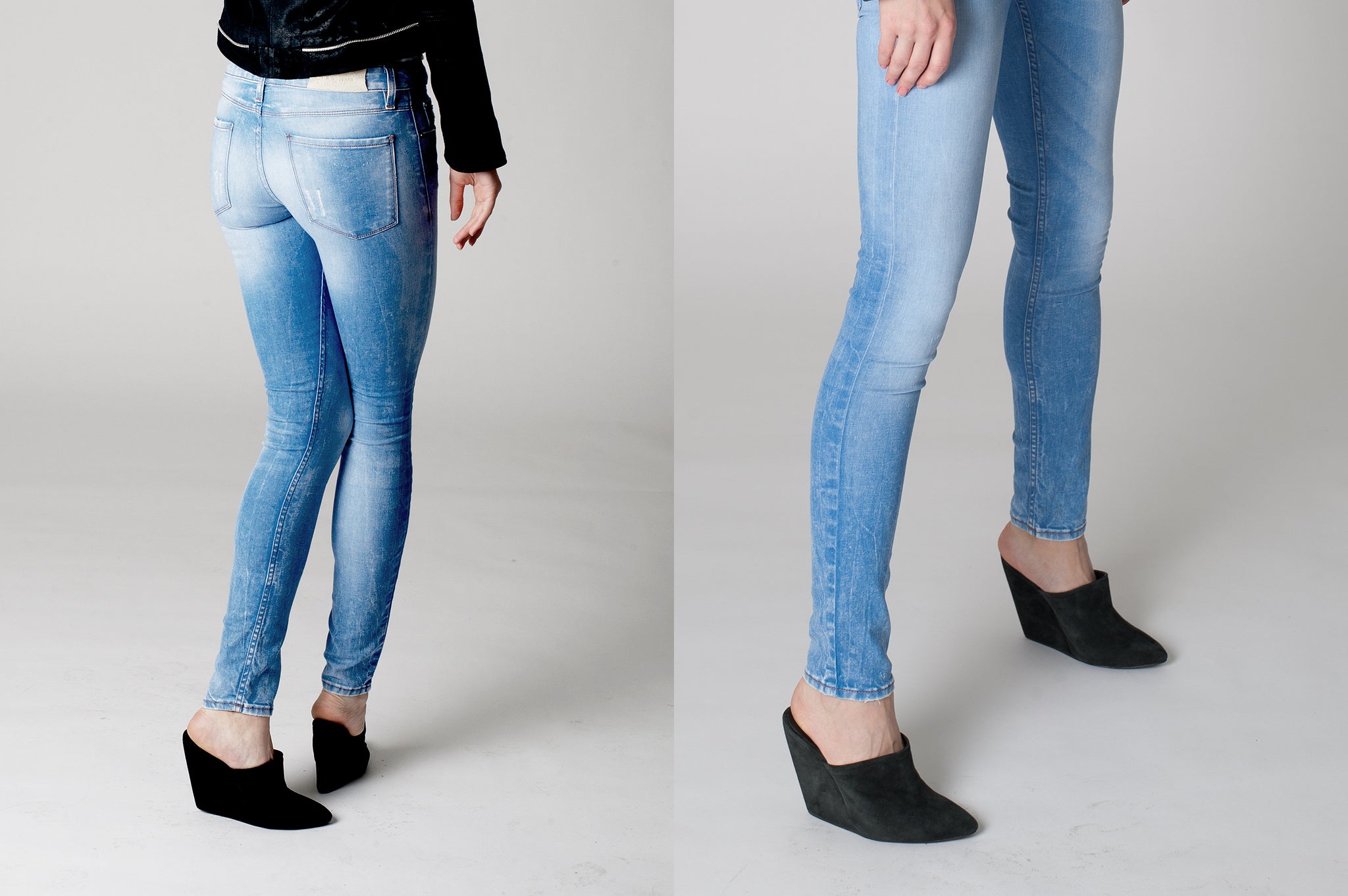 K604 suede mules; coal