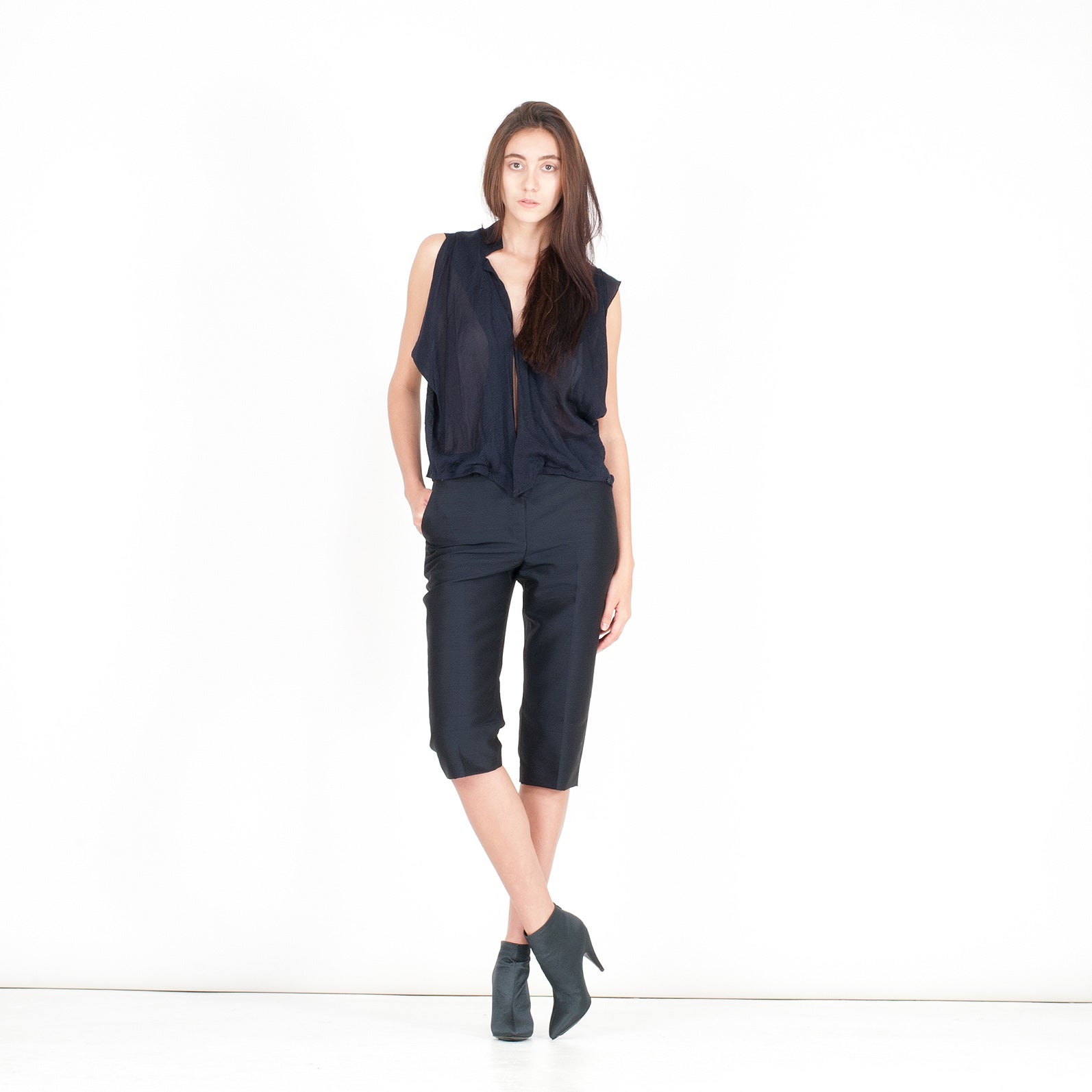 K611 silk boots; noir